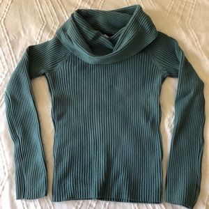 Jcrew turquoise cowl neck sweater